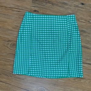 Green Checkered Mini Skirt